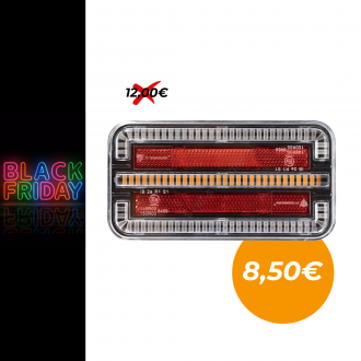 Zadné LED svetlo, 3-funkčné, 12–24 V