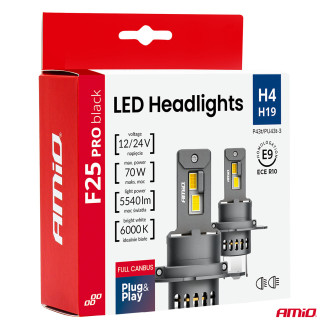 LED žiarovky Headlights F25 PRO BLACK Edition H4 / H19...