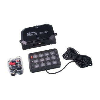 Multiprepínač 12 okruhov 80A s RGB podsvietením | 12V / 24V