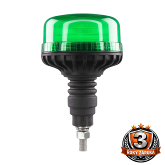 Zelený LED maják 12V/24V s pružným krkom, 36 LED, ECE...