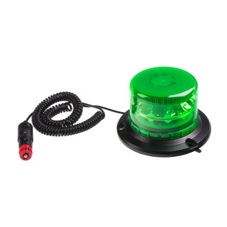 Zelený LED maják 12V/24V na magnet, 24× 3W LED, IP65