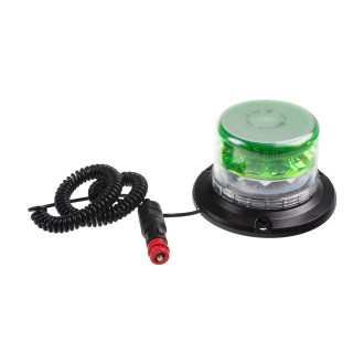 Zeleno-biely LED maják 12V/24V na magnet, 24× 3W LED, IP65