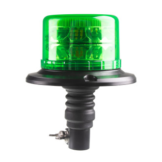 Zelený LED maják 12V/24V na hrot, 24× 3W LED, IP65