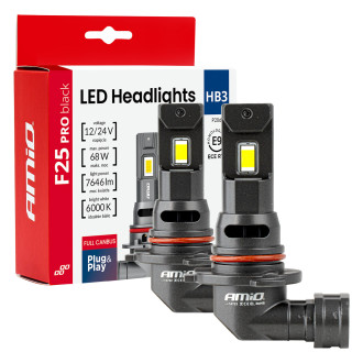 LED žiarovky HB3 F25 PRO BLACK Edition 12/24 V, 7646 lm,...